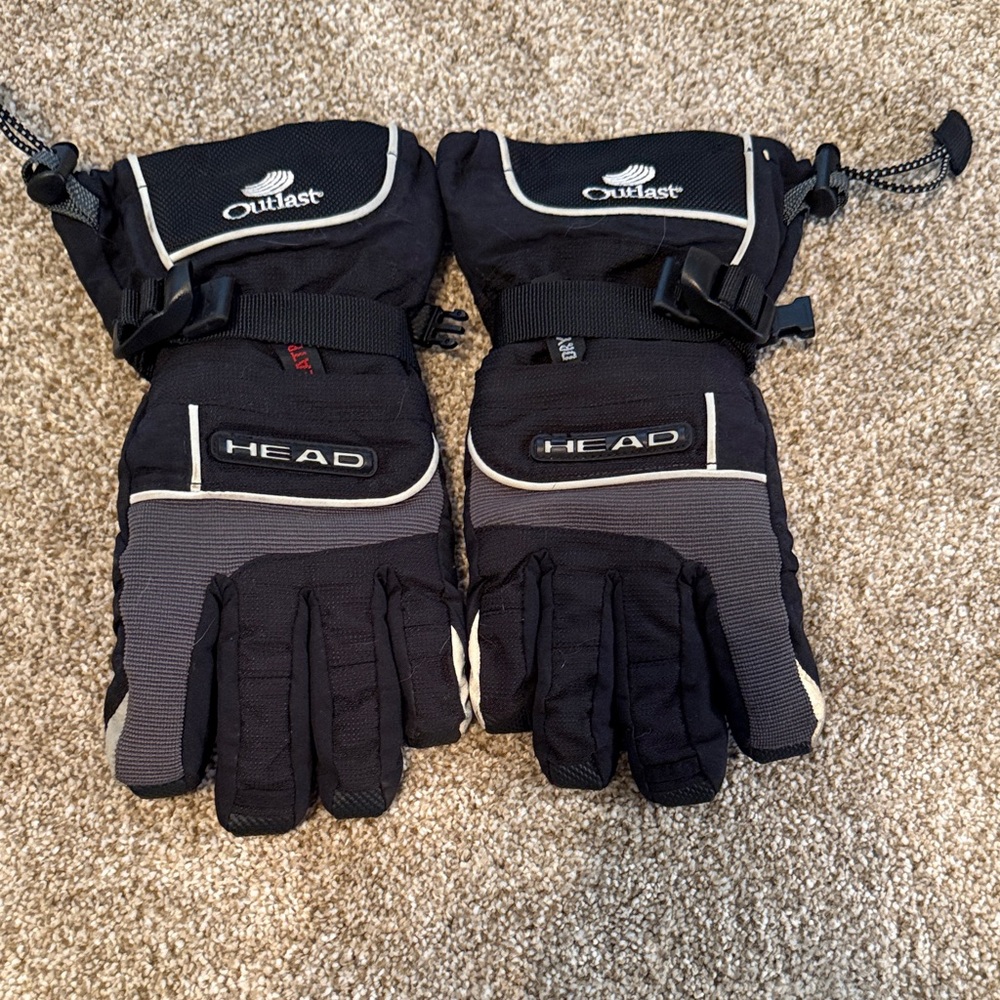 Head Black and Gray Ski Gloves